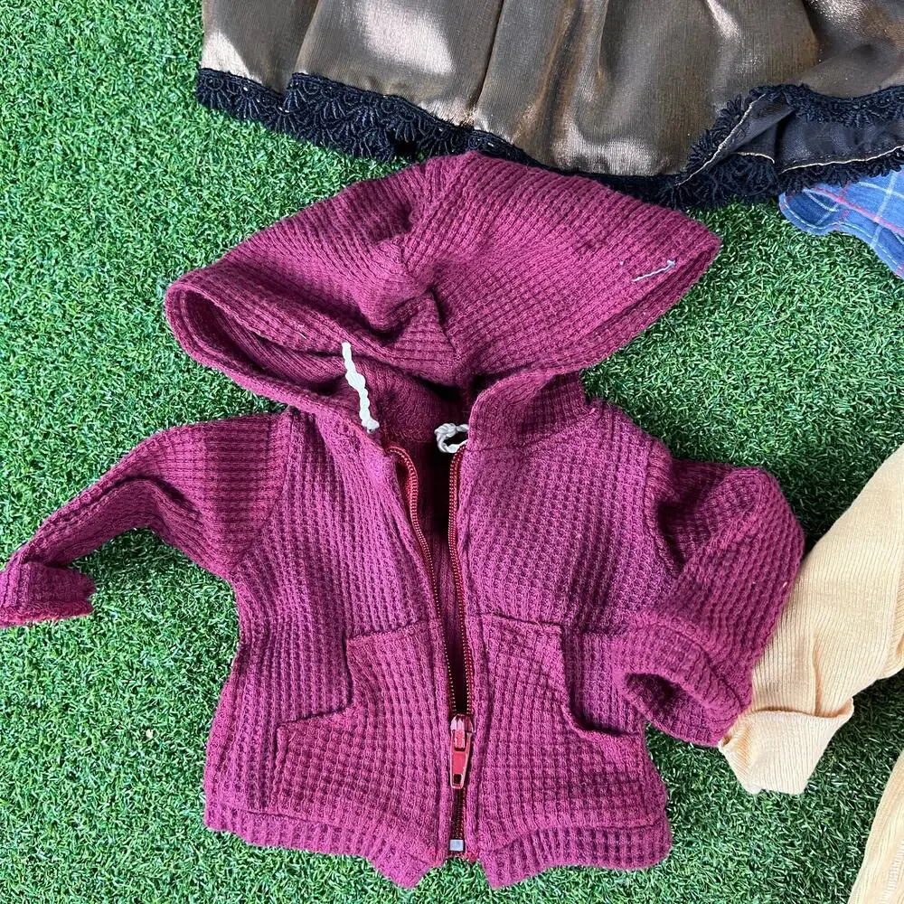 Vintage Set of 4 Assorted Doll Clothing Dress Cardigan Sweater